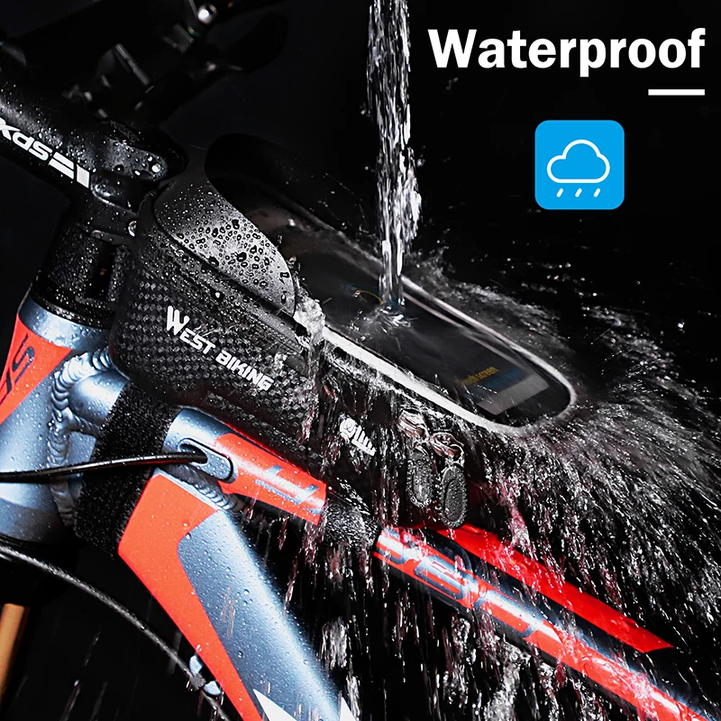 WEST BIKING Bicycle Bag Waterproof Phone Bag Reflective MTB Road Bike Pannier Touch Screen 7.2 Inch Phone Case Bike Accessories