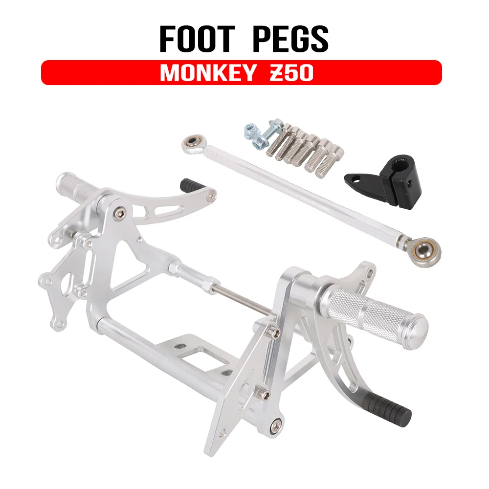 Motorcycle CNC Aluminum Adjustable Footpegs Foot Pegs Footrest Pedals Rests Rear Set For HONDA Monkey Z50 Z 50