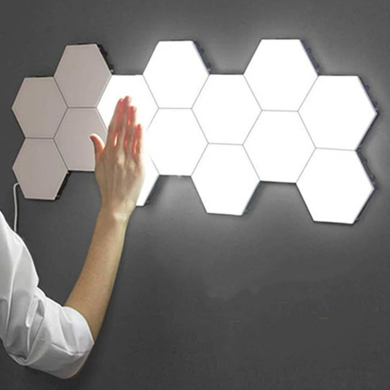 

NewTrend Touch Wall Lamp Creative Honeycomb Modular Assembly Helios Quantum lamp LED Magnetic decoration Wall Light Bedroom Lamp