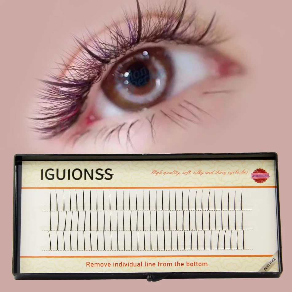 IGUIONSS 90 bundles Professional makeup Individual Fairy eyelashes Cluster spikes lashes premade false eyelashes