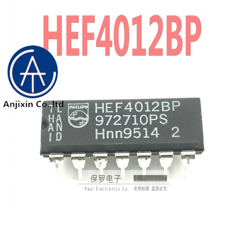 10pçs 100% original novo estoque real hef4012bp hef4012 dip-14 dual 4-entrada nand gate