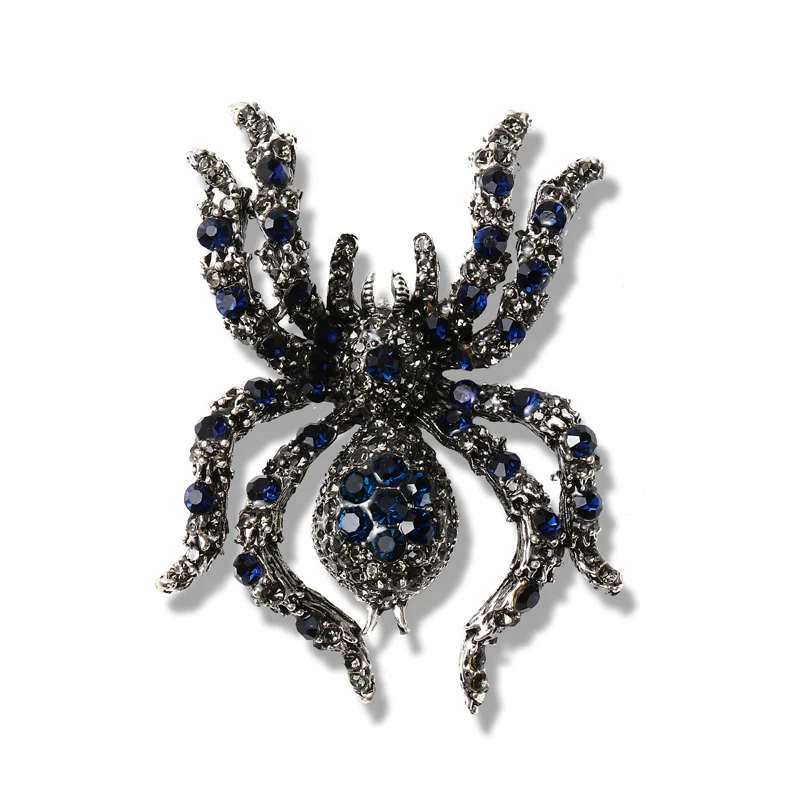 Morkopela Spider Enamel Brooch Insect Rhinestone Pin Women Men Brooches Simulated Spiders Scarf Clip Clothes Pins Jewelry