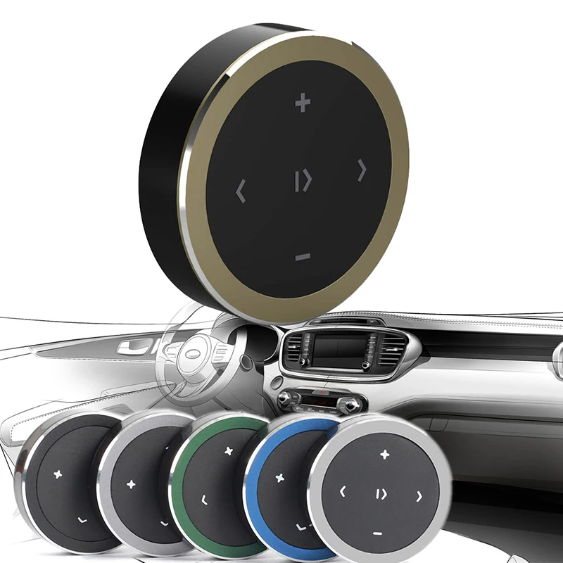 Mini Drahtlose Bluetooth-kompatibel Media Taste Fernbedienung Auto Motorrad Lenkrad MP3 Musik Spielen Für IOS Android – Detail 1