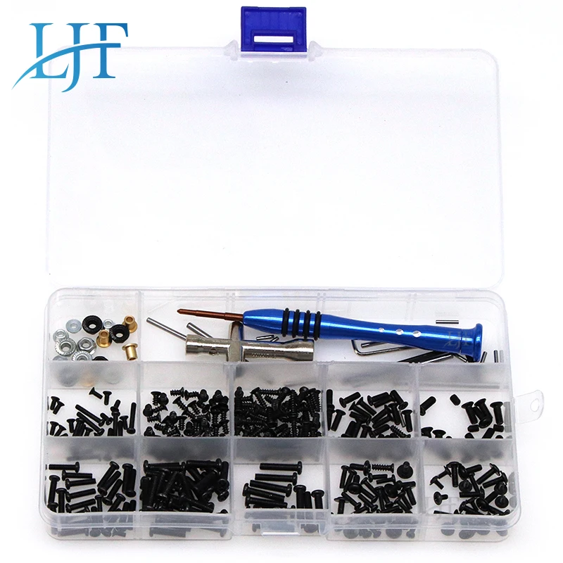 1 set LJF  1 Screws Bolt Repair Tool Box Kit Set 316 pcs Whole vehicle screw tool for Wltoys 1/14 144001 RC Car L08