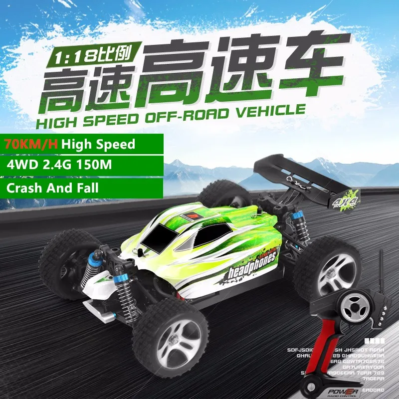 

Electric RC Off-Road Vehicle 70KM/H High Speed 4WD 2.4G 150M Waterproof Crash Resistant 1:18 Scale Remote Control Drift Car Toy