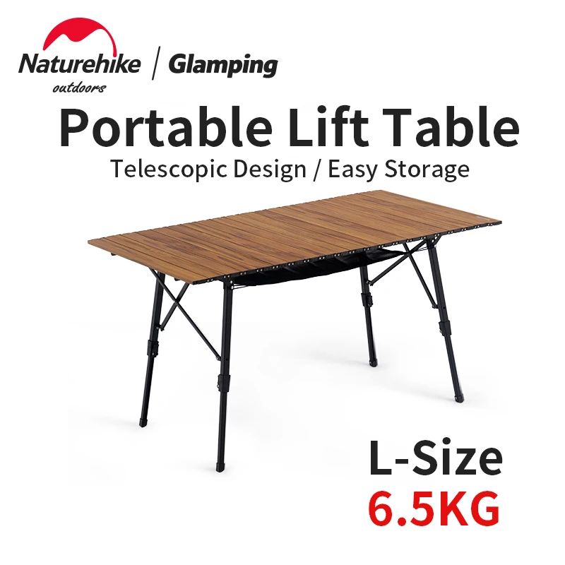 Naturehike MW03 Folding Camping Table Portable Aluminum Alloy Lifting Table Outdoor Tourist Picnic Tea Table For Beach Fishing