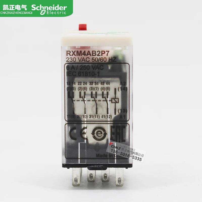 10 pieces of  Genuine Schneider plug-in intermediate relay small RXM4AB2P7 AC230V four open four closed