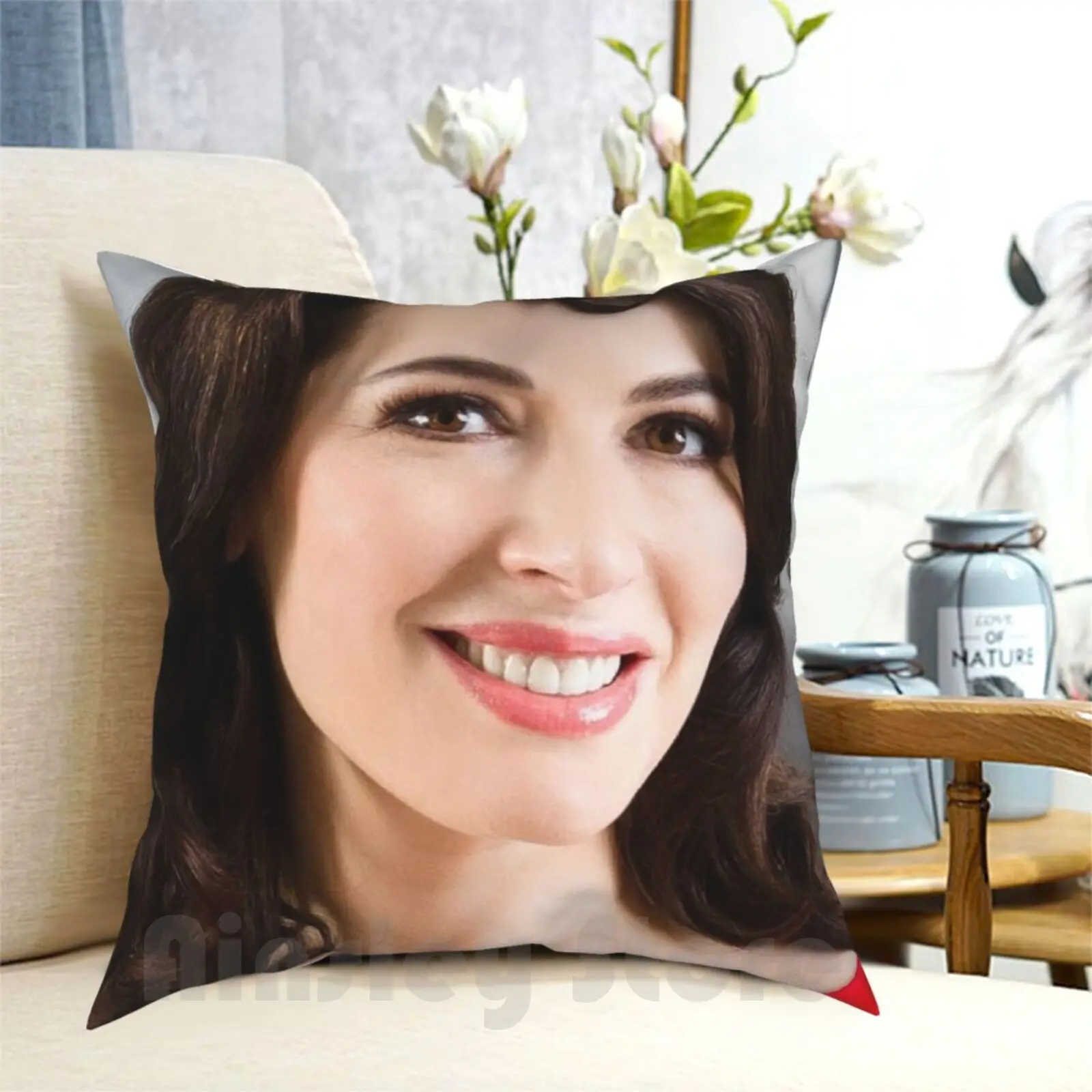 Nigella Lawson funda de almohada impresa hogar suave almohada Nigella Lawson Nigella Lawson receta ingredientes Tv Chef Hng I