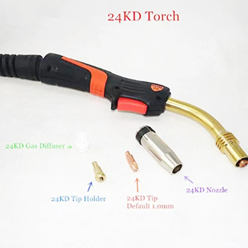 35pcs 24KD Welding Torch Consumable 0.8mm 1.0mm 1.2mm MIG Torch Gas Nozzle Tip Holder Gas Diffuser of MIG MAG Welding Machine