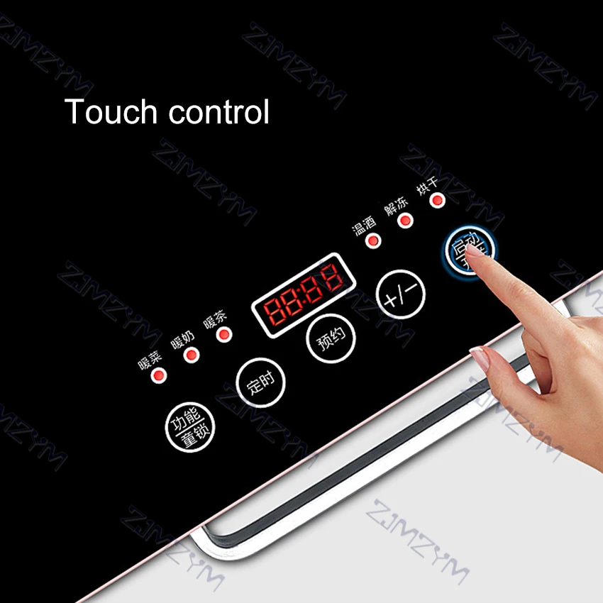 300w placa de isolamento de alimentos inteligente placa aquecimento bandeja quadrado quente placa de corte aquecedor casa eletrônico comida aquecimento prato 220v