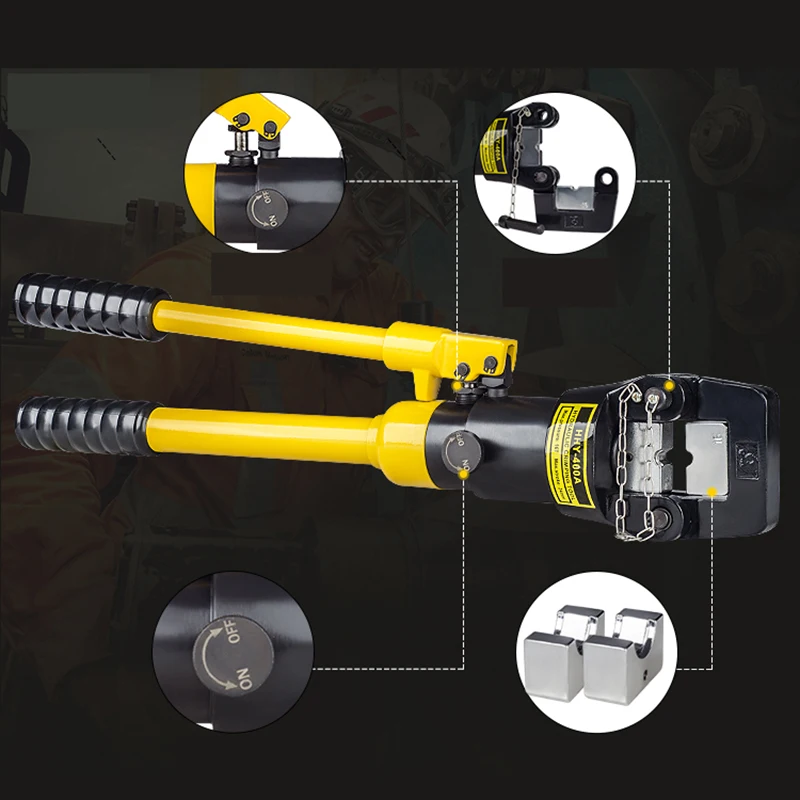 portable Hydraulic clamp crimping tool 400 square 16 tons cable terminals pressing machine 16-400mm hand crimping pliers