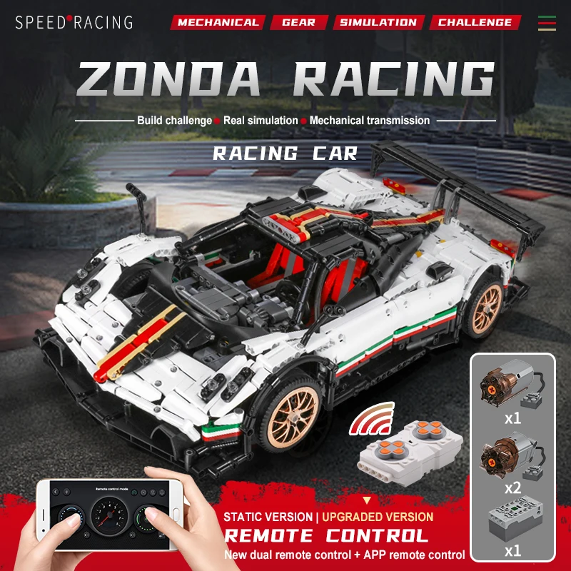 Schimmel Koning 13060 Technische Speelgoed Voor Jongens Bouwstenen App Rc Gemotoriseerde Zondas Racing Auto Model Bakstenen Kinderen Kerstcadeaus