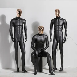 Dumb Black Mannequin Men's Full Body Model Electroplate Face Dummy Customized