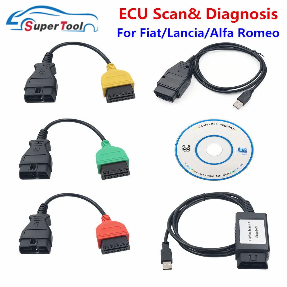 Best V5.0 OBD2 ECU Scan For Fiat Multiecuscan Adapter For Alfa Romeo&Lancia OBDII Connector Diagnostic Cable for Fiat ECU Coder