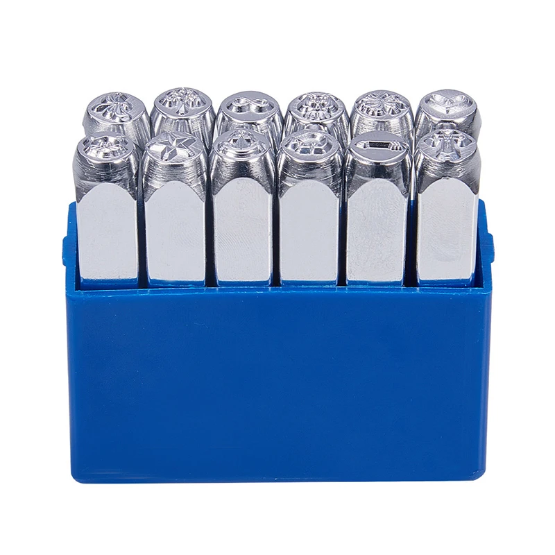 

Набор букв с металлической печатью из 6 мм, 12 предметов, сделай сам, для обработки металла и дерева