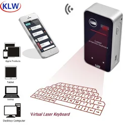 KLWEnglish QWERTY Wireless Bluetooth Mini Keyboard Virtual Laser Phone Projector Portable for Computer Phone Pad Laptop