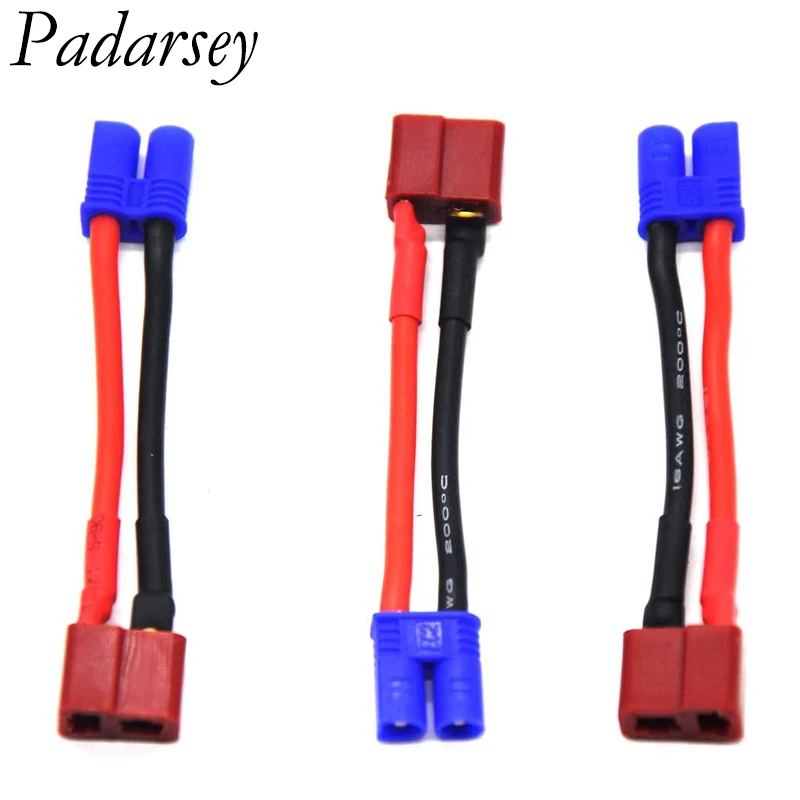 Fio fêmea 16awg do adaptador 16awg 1.96 da polegada/5cm para a bateria de lipo do rc padarsey 3 pces ec2 masculino aos deans antiderrapantes do estilo