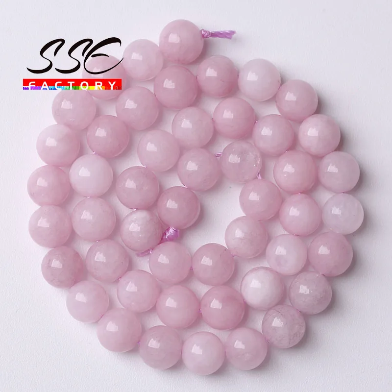 Whlolesale Naturalne koraliki Kunzite Okrągłe luźne koraliki dystansowe do tworzenia biżuterii 6 8 10mm DIY Bransoletki Naszyjniki Akcesoria — zdjęcie 6