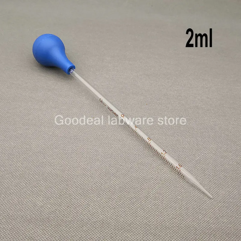 4pcs/lot Glass Graduated Pipette Dropper Vol. 1ml/2ml/3ml/5ml/10ml Transfering Pipette with Rubber Head