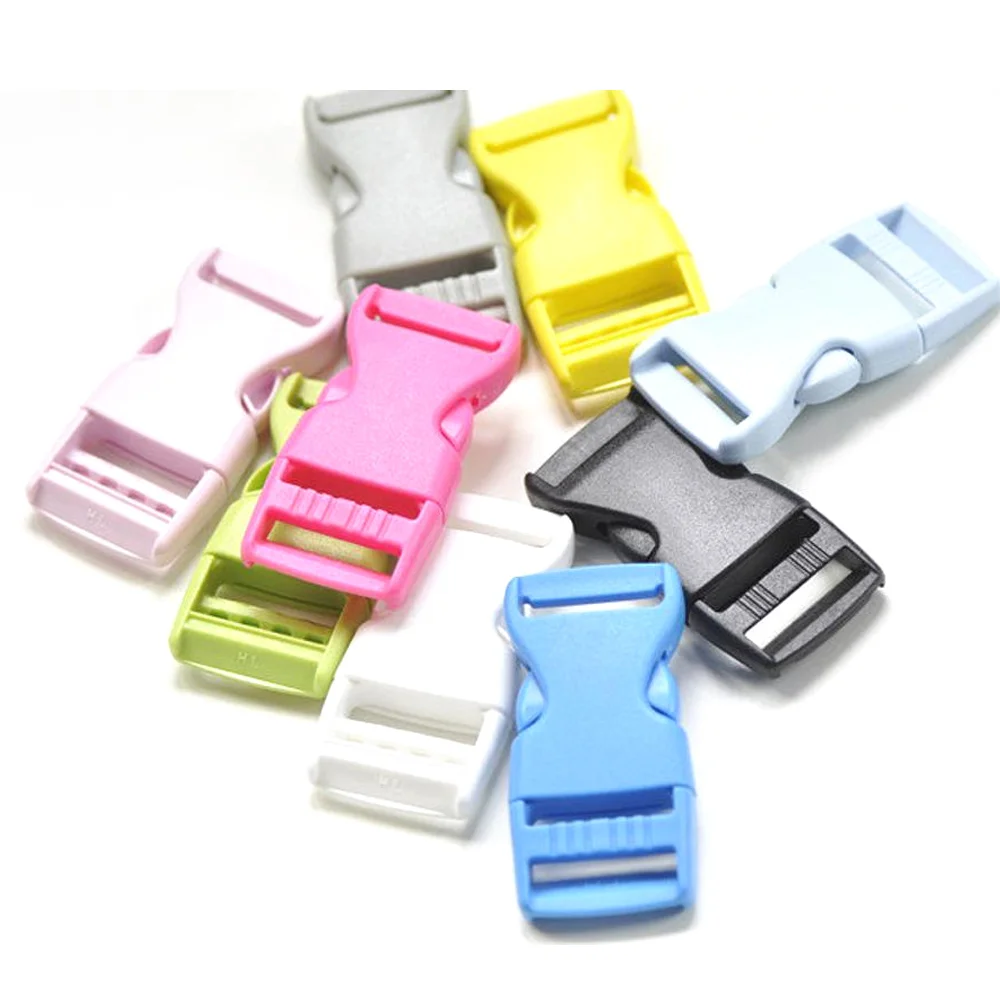 

10pcs Plastic Colorful Side Release Buckles For Paracord Pets Collar Strap Backpack Bag DIY Accessories(20mm)