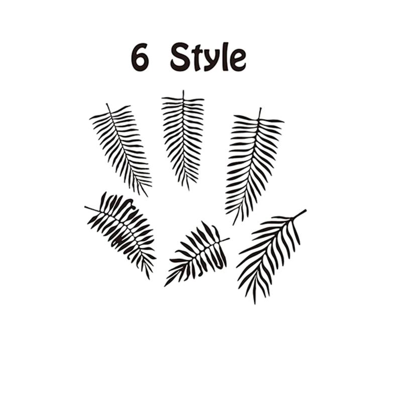 كبير الاستوائية النخيل ورقة الجدار ملصق ، لصائق غرفة اللعب ، حضانة الطفل ، Monstera النخيل يورق ، ديكور المنزل هدية ، 6 قطعة