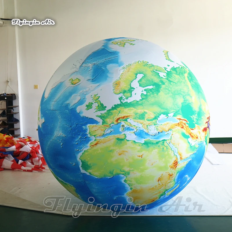 Personalized Advertising Inflatable Tellurion Balloon Large Globe Air Blow Up Earth Planet Ball For Party Event