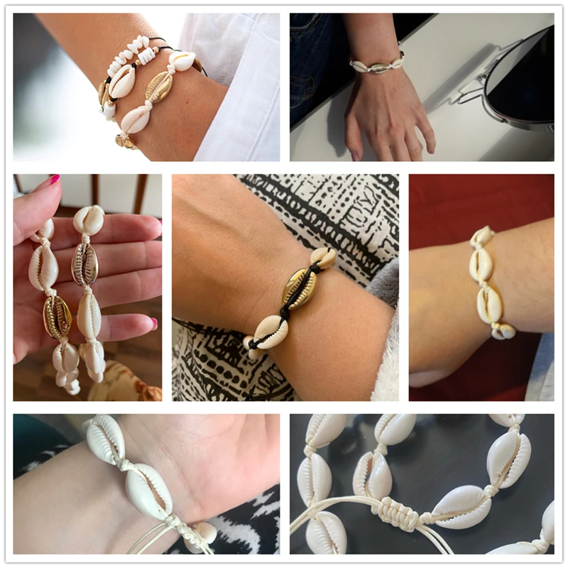 Natural Shell Handmade Bracelet Bohemia Hot Summer Bracelets Delicate Gold Color White Color Bangle Fashion Women Beach Jewelry