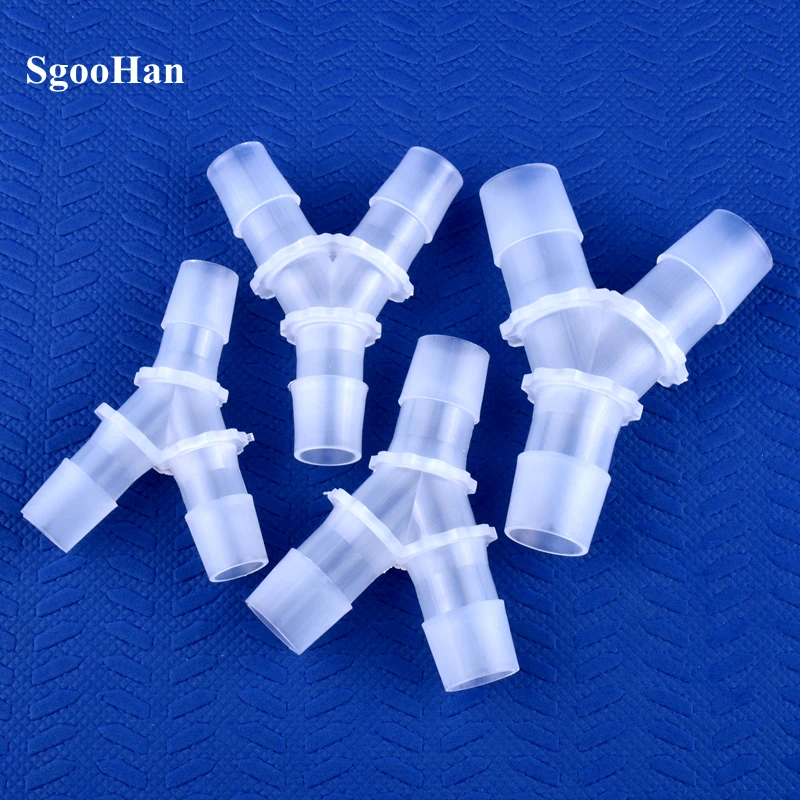 1~100pcs 14.2~20mm PP Y-Style Tee Connectors Garden Irrigation System Water Pipe Joint Aquarium Tank Air Pump Hose Pagoda Joints