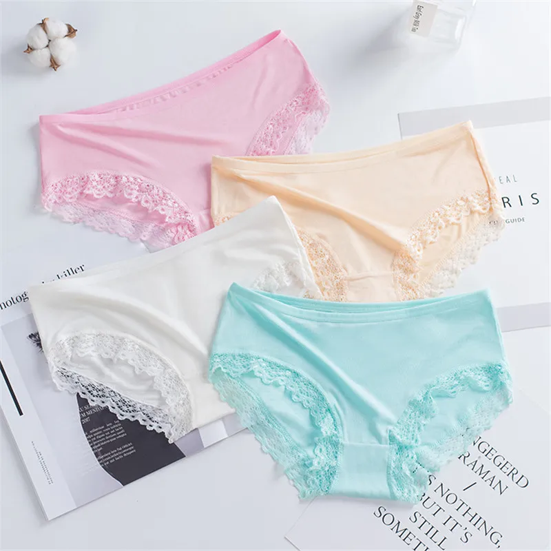 3 Pcs/Lot Girls Lace Underwear Cute Knot Soft Breathable Briefs Young Girl Panties Solid girl Briefs Children Clothes