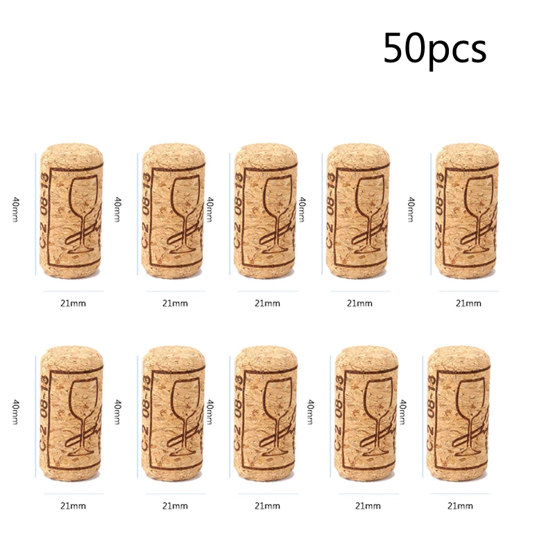 50 100 Pcs Wine Corks Stopper Natural Reusable Functional Portable Wine Cork Straight Stopper for Bottling of Wines or Crafting