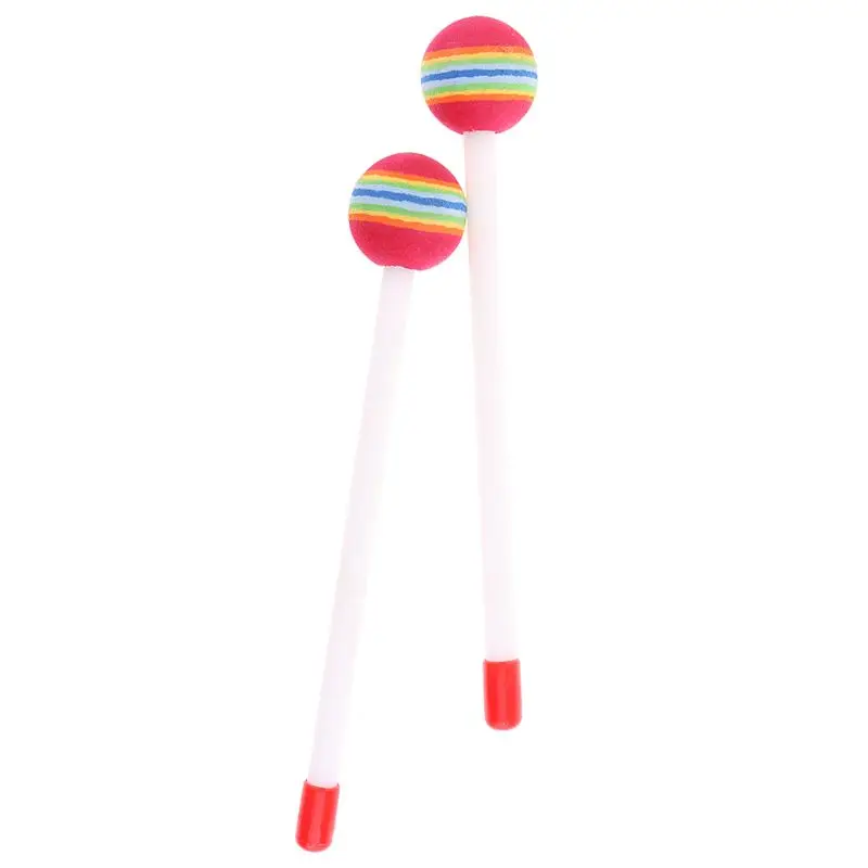 1 pair Lollipop Rainbow Ddrumstick Orff Baby Children Hand Percussion Early Education Drum Stick Toy