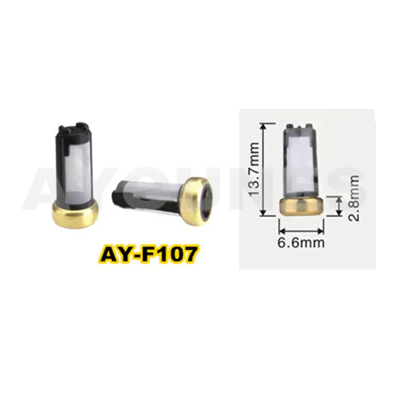 100pcs Fuel Injector Filter For Weber Marelli Injectors IWP and IW series 6.6mm crush ring 3mm for Renault Clio 1.6 1.8 (AY-F107
