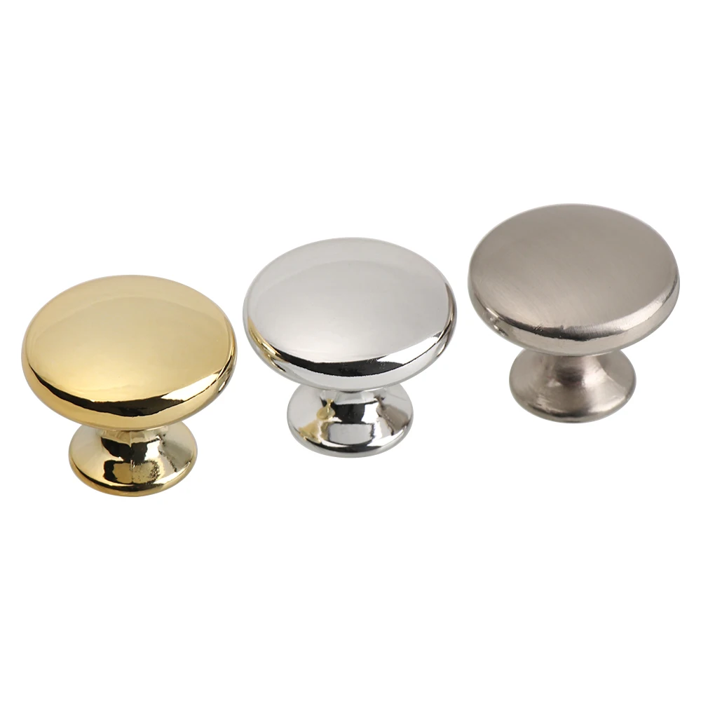 Zinc Alloy/Aluminium Alloy Cupboard Door Pulls Drawer Handles Round Cabinet Knobs With Screws Furniture Hardware