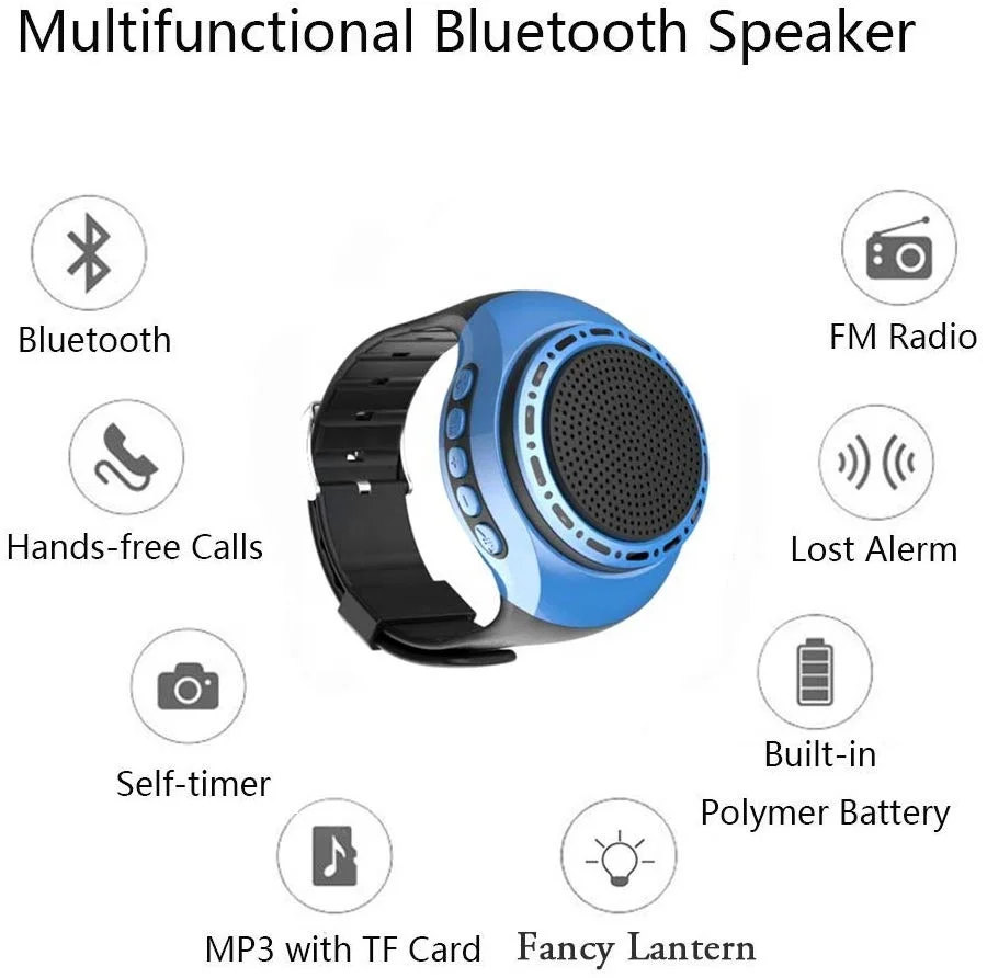 Relógio sem fio multifuncional, portátil, wearable, mini, esportes, subwoofer, impermeável, bluetooth, relógio, pulso, novo