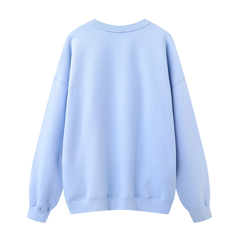 Oversize Girls Soft Cotton Sweatshirts 2022 Spring-Autumn Fashion Ladies Fleece Pullovers Vintage Women Embroidery Outerwear