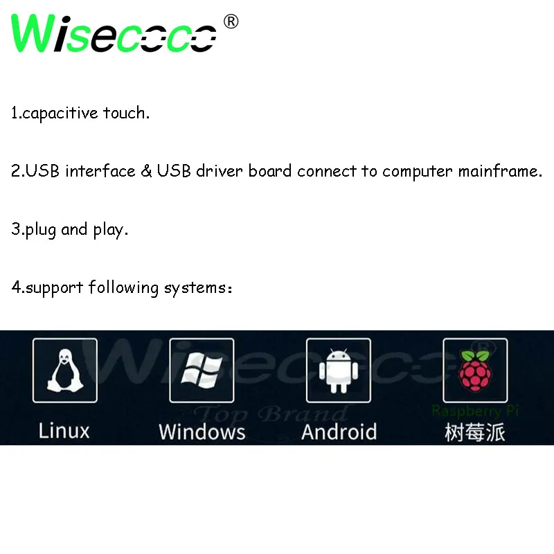 Wisecoco – écran tactile capacitif 12.3 pouces, interface usb, plug and play, pour LCD 12.3 HSD123KPW1-A30