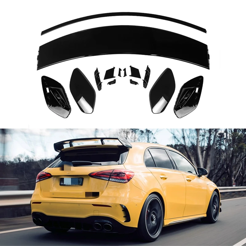 

Glossy Black For Mercedes Benz W177 A160 A180 A200 A250 A35 A45 AMG Hatchback 2019-2024 Rear Trunk Spoiler Tail Wing Lip