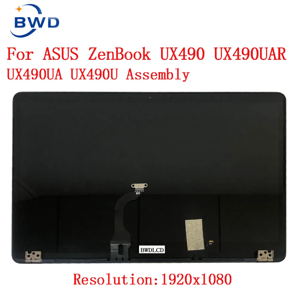 Dla Asus ZenBook 3 Deluxe UX490 ux490u UX490UA szklany ekran wyświetlacza kompletny montaż Lcd z pokrywą