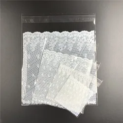 100pcs/lot 4 sizes White Lace Plastic Self Adhesive Cookie Packaging Bag Wedding Candy Gift Decoration Bags Party Supplies