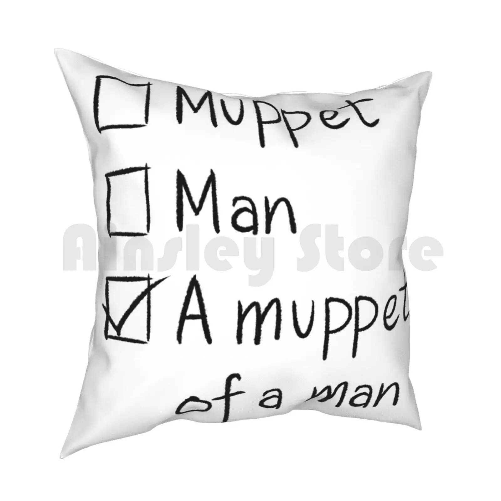 Or Man Pillow Case Printed Home Soft Throw Pillow The Musicals Funny Movies Fandom Check Box Simple Text Black And White