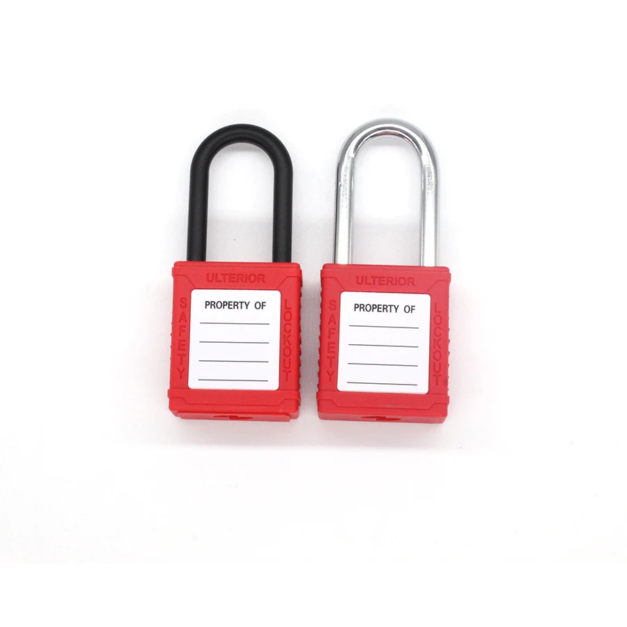 Electric Industrial Security Padlock Loto ABS Red Color 38mm Nylon/steel Safety Padlock lock out tag out manufacture in China