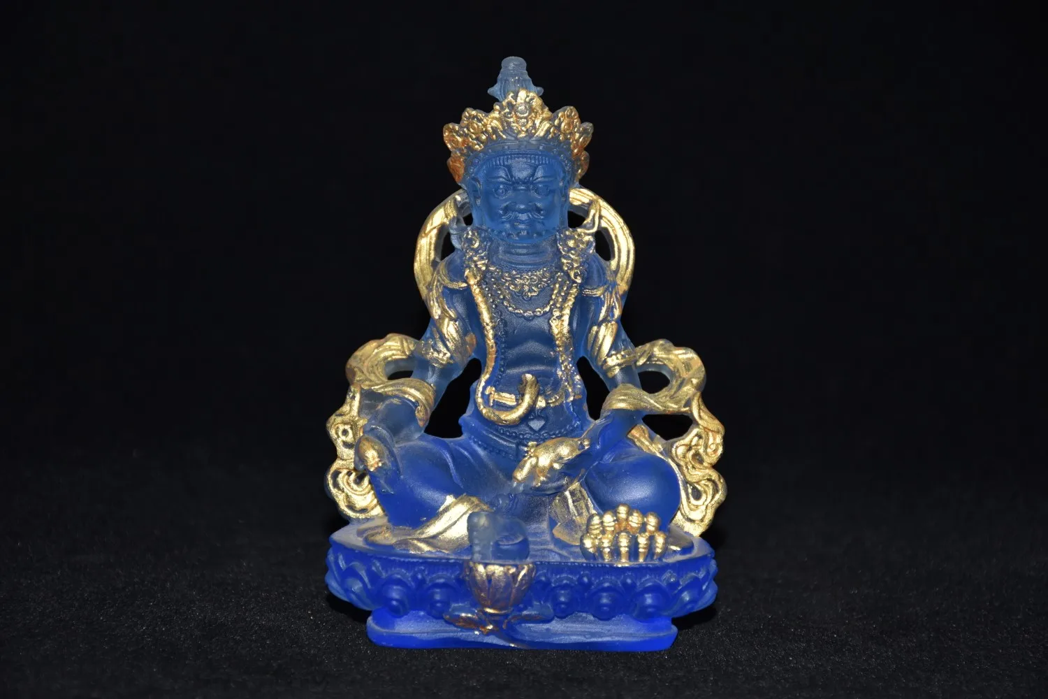 Coloured glaze gold and yellow God of wealth Buddha decoration five-way god of wealth coloured glaze Yellow god of wealth living