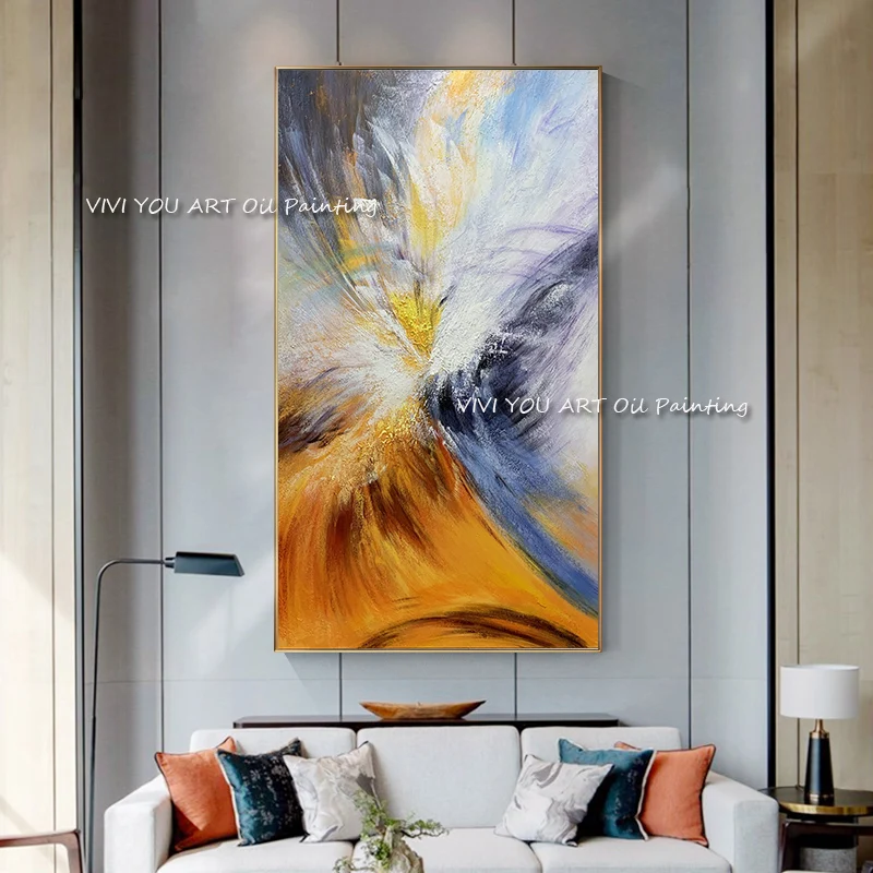 

Aestheticism Simple abstract 100% Handmade Oil painting yewllow landscape Large Abstract Canvas Art Oil Painting Wall Pictures