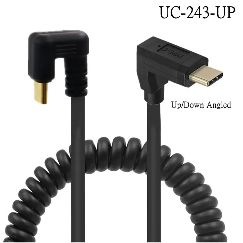 Gold-Plated Double Angle USB 3.1 Type C Male To U-shaped Cable 10Gbps 4K 60Hz USB 3.1 Type-C Charging Data Stretch Cable