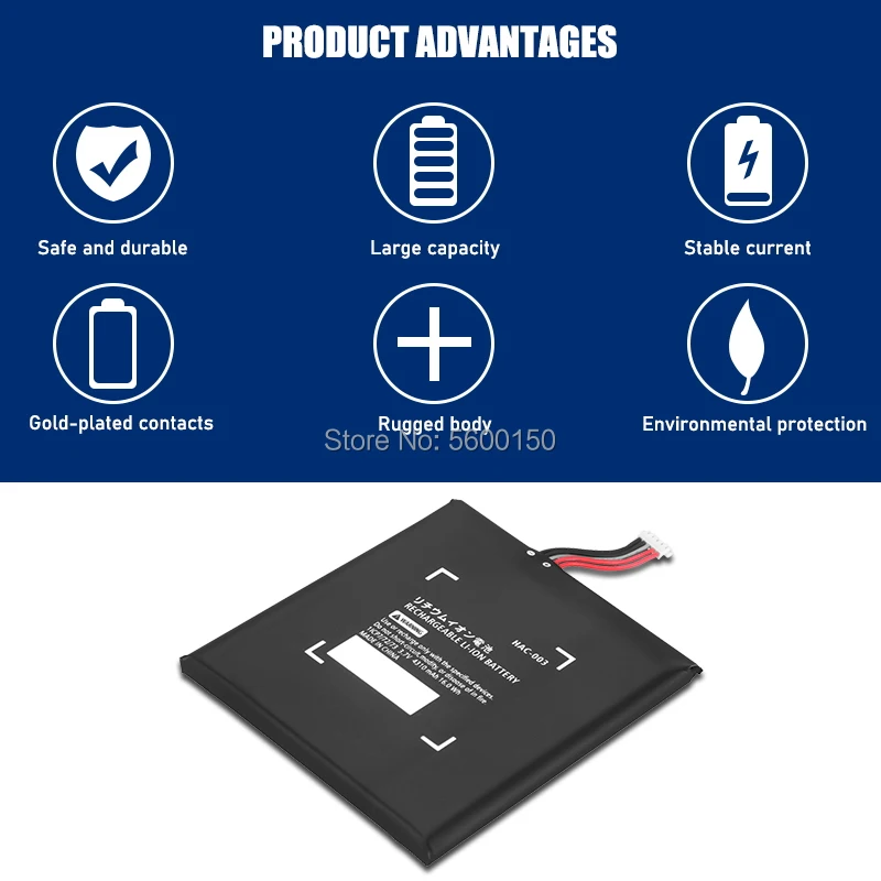 Carregador para nintendo switch, reparo para substituição de bateria, 3.7v, 4310mah, pilhas recarregáveis de íon-lítio