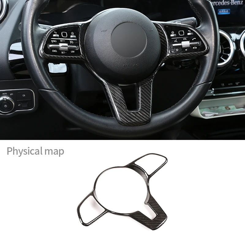 For Mercedes Benz ABC Class W177 W247 W205 X253 W167 100% Carbon Fiber Car Steering Wheel Trim Buttons Frame Car Accessories