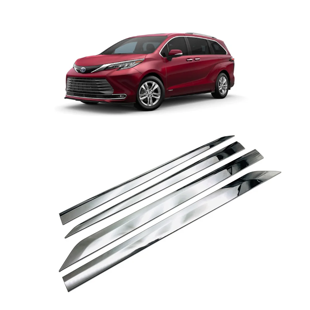 4PCS Door Side Sill Molding Trims Guard Cover Fits for All New Sienna 2021 2022 Door Sills