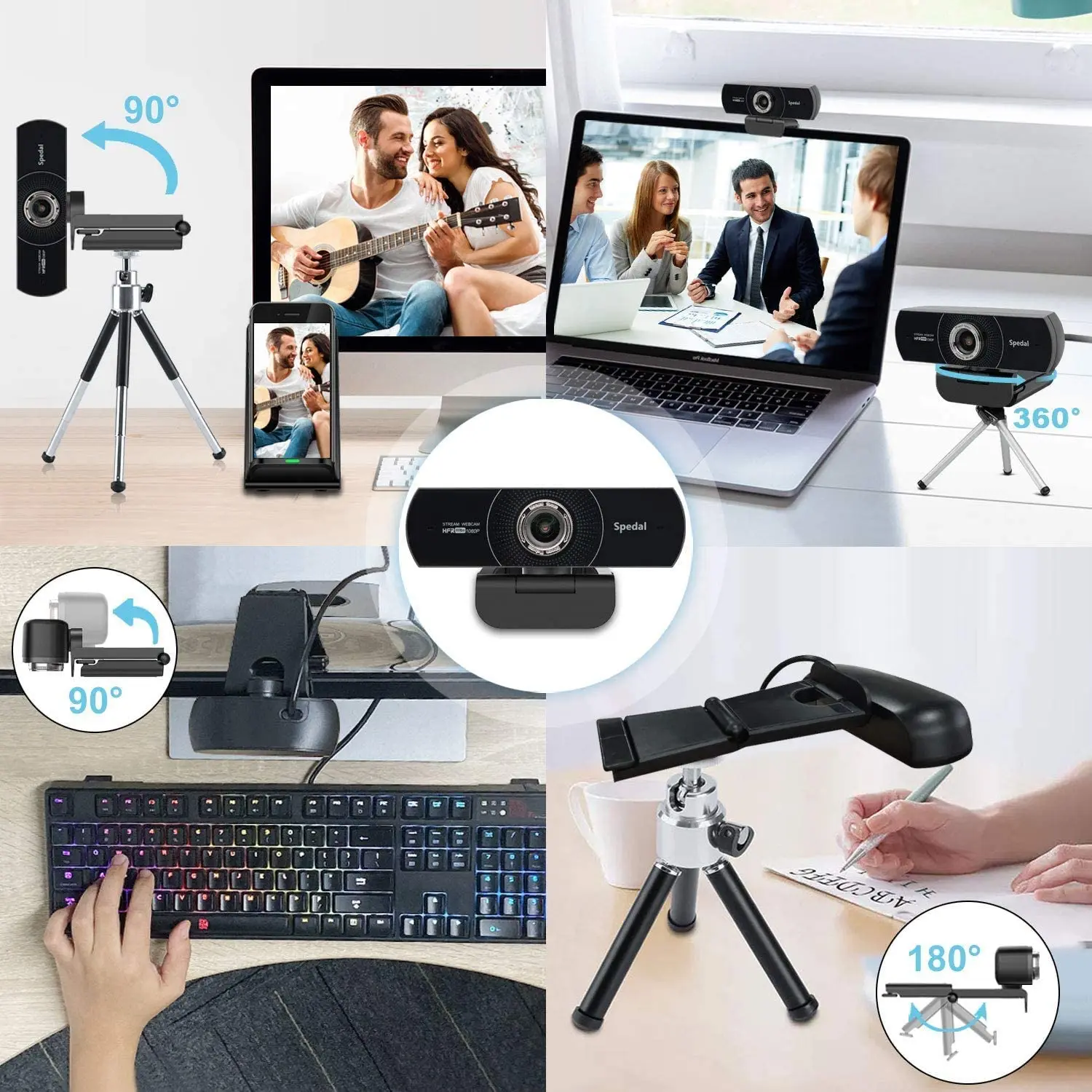 Top MF934H 1080P Hd 60fps Webcam con microfono per Computer portatile Desktop Meeting Streaming Web Camera Usb [Software]