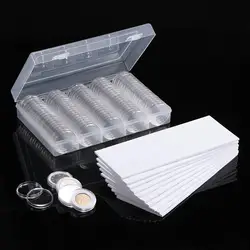 100pcs Clear Round Coin Capsule Container Storage Box Gold Copper Coins Holder Portable Case Organizer Box For Coin Collect