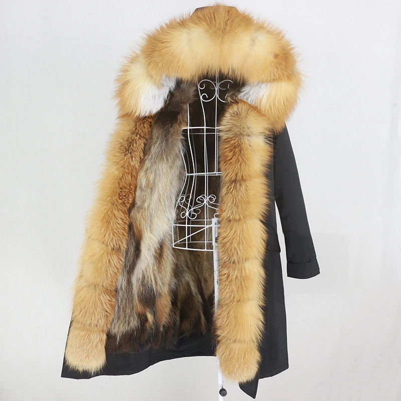 

MENINA BONITA 2022 Winter Jacket Women X-long Waterproof Parka Real Fur Coat Natural Fox Fur Detachable Streetwear Outerwear